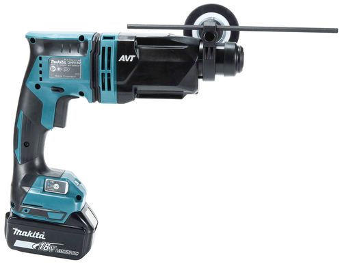 פטישון MAKITA DHR182 בצבע טורקיז עם סוללת LXT 18V, תפסנית SDS-PLUS וידית אחיזה צדדית מתכווננת