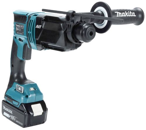 פטישון MAKITA DHR182 בצבע טורקיז עם סוללת LXT 18V, תפסנית SDS-PLUS וידית אחיזה צדדית מתכווננת
