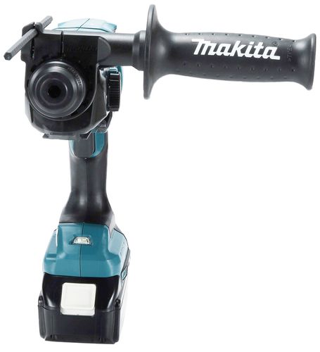 פטישון MAKITA DHR182 בצבע טורקיז עם סוללת LXT 18V, תפסנית SDS-PLUS וידית אחיזה צדדית מתכווננת