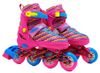 רולר בליידס במידה 31-34 עם גלגלי PU ובטנה מרופדת מנדפת זיעה - ורוד/תכלת