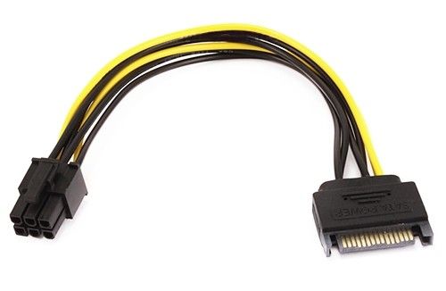 כבל מתח לכרטיס מסך CMP-CI005 SATA MALE To 6PIN PCI EXPRESS