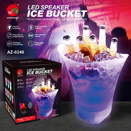 דלי קרח משולב רמקול בלוטוס ואורות לד מתחלפים Ice Bucket