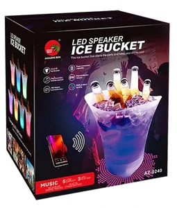 דלי קרח משולב רמקול בלוטוס ואורות לד מתחלפים Ice Bucket