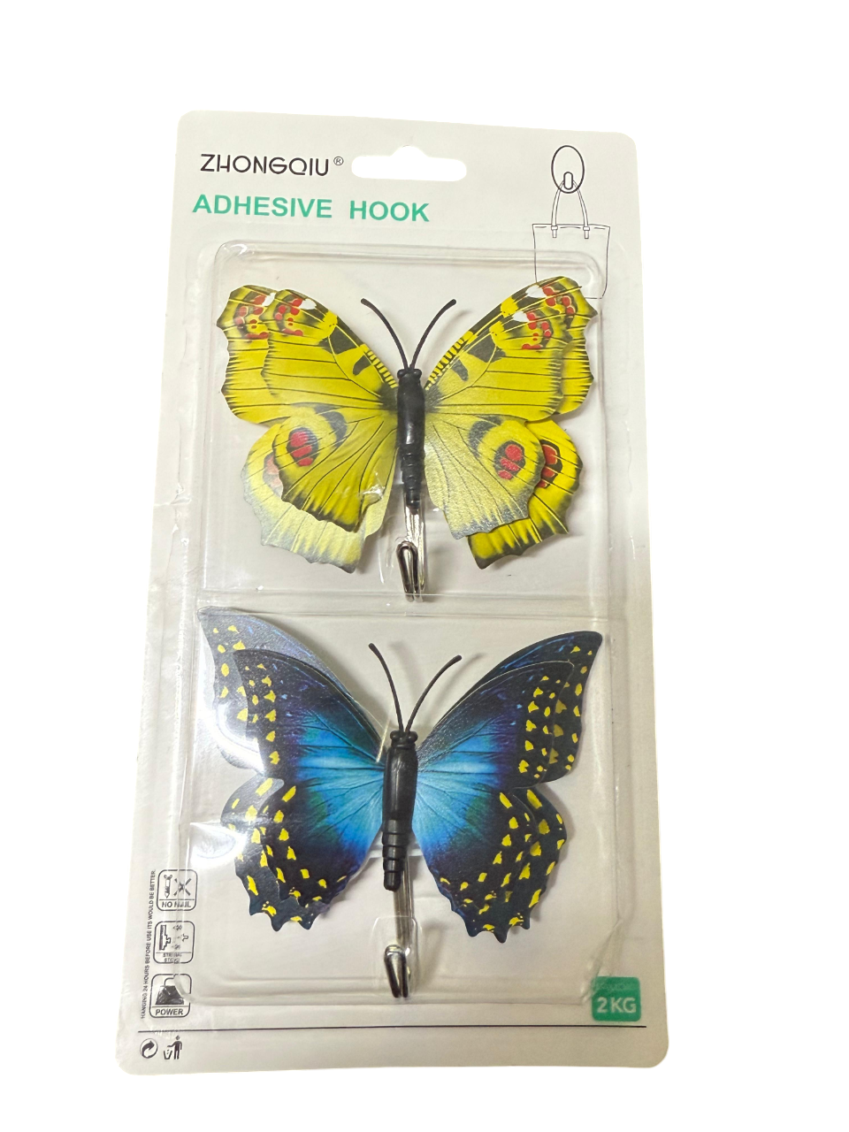 זוג מתלה בהדבקה פרפר עד 2 קילו תלייה