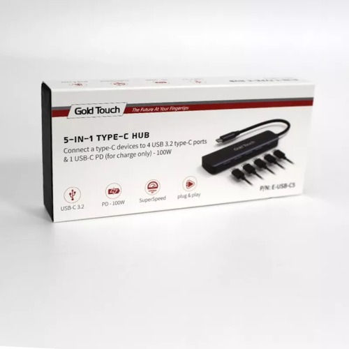 מפצל  Gold Touch USB3.2 Type C to 4+1 HUB 10G+PD 100W