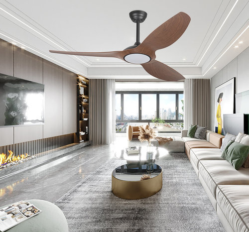  מאוורר תקרה חכם NISKO שלט + אפליקציה שחור/אגוז PARIS 60'' SMART  