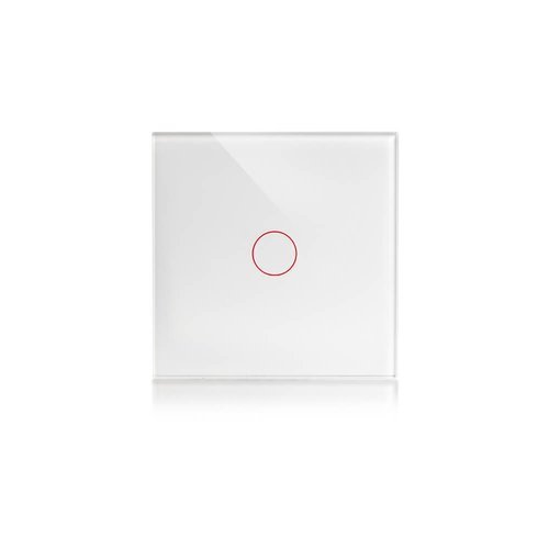  מתג טאץ' חכם לתאורה לחצן אחד  זכוכית לבנה WIFI 60mm   