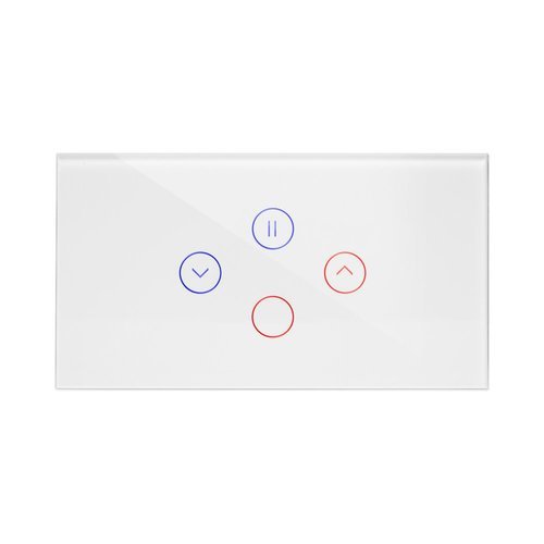  מתג טאץ חכם משולב תריס + תאורה זכוכית לבנה 4 מודול WIFI  