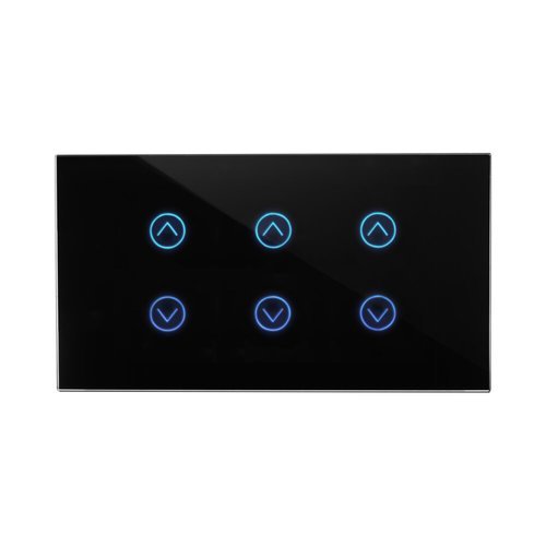  מתג טאץ' חכם ל-3 תריסים זכוכית שחורה 4 מודול WIFI 
