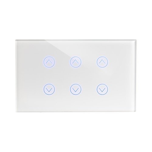  מתג טאץ' חכם ל-3 תריסים זכוכית לבנה 3 מודול ZIGBEE 