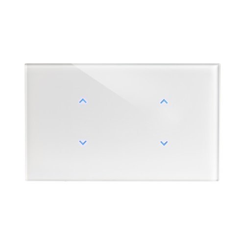  מתג טאץ' חכם ל-2 צלונים זכוכית לבנה 3 מודול ZIGBEE 