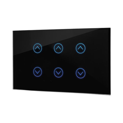  מתג טאץ' חכם ל-3 תריסים זכוכית שחורה 3 מודול WIFI 