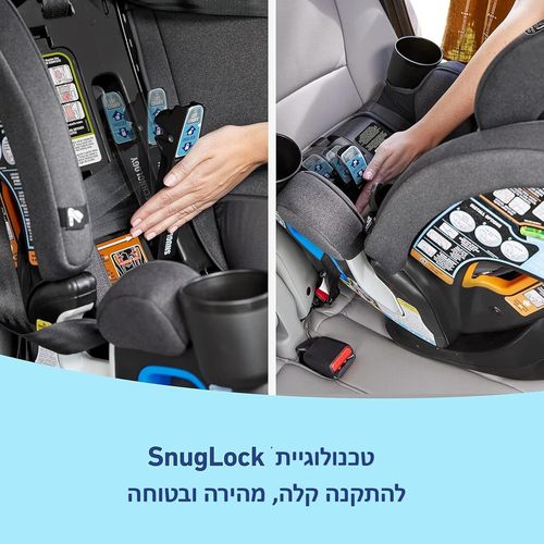כסא בטיחות 5 ב-1 4Ever DLX Grad 5in1 Slim במהדורה צרה מלידה עד 54 ק״ג - צבע Hancock 