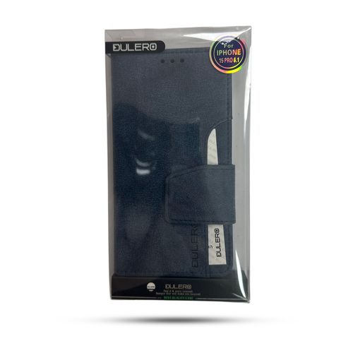 נרתיק ספר Dulero for iPhone 15 Pro 6.1 Dark blue