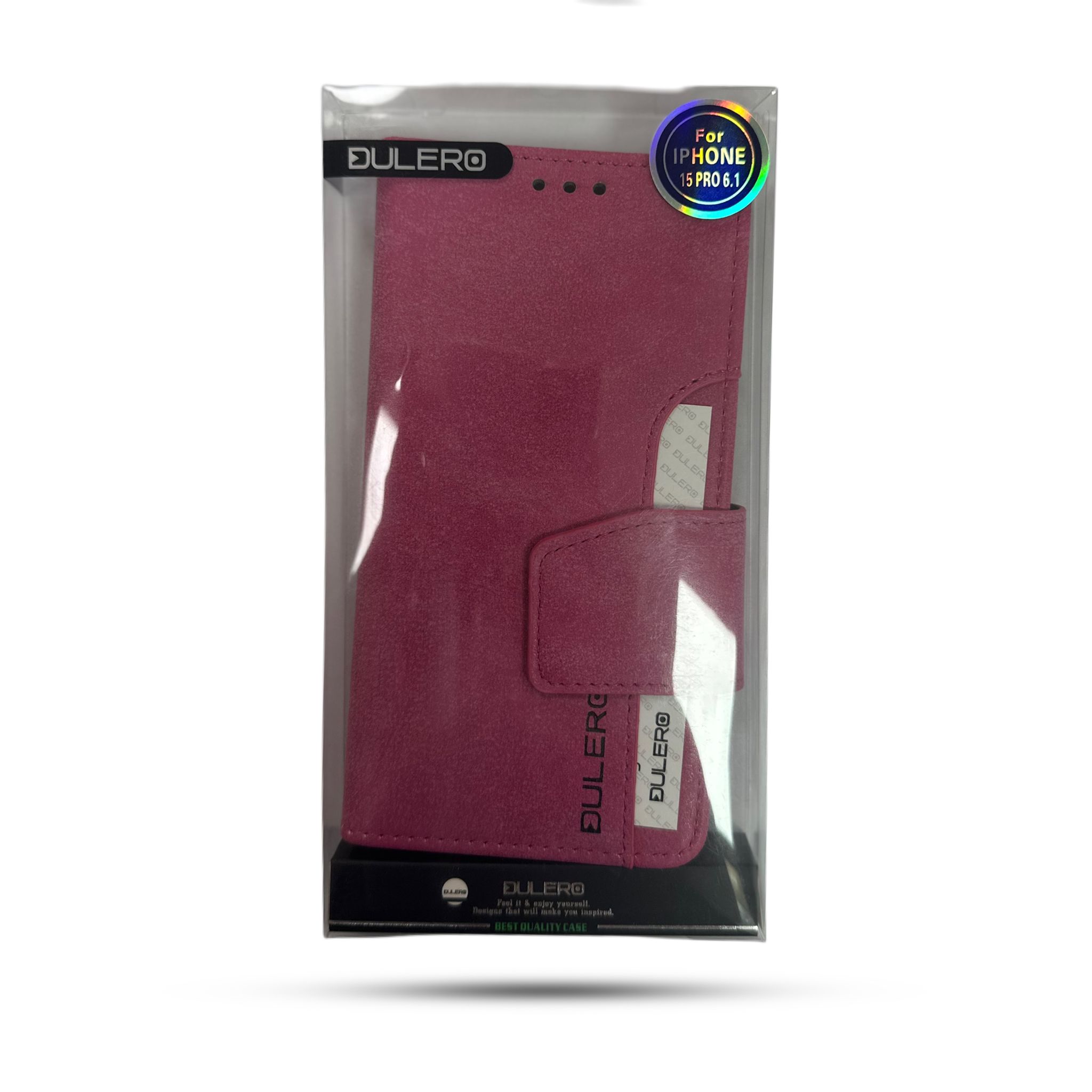 נרתיק ספר Dulero for iPhone 15 Pro 6.1 Pink