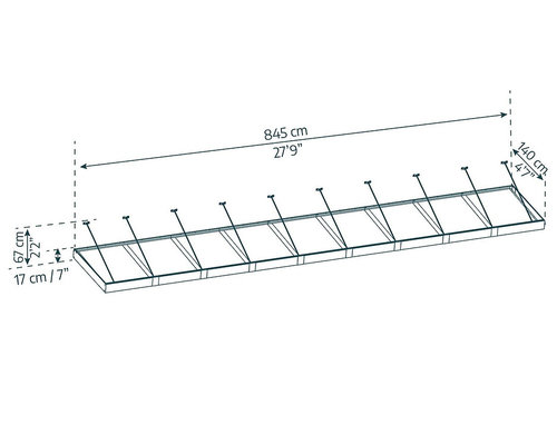 גגון SOPHIA XL אפור - לבן אופל 1.4x8.5