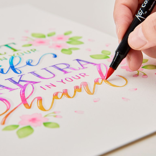 6 טושי מכחול coloring brush pens , גווני CANDY