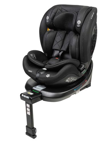 כיסא בטיחות ובוסטר מסתובב TRIVO 360º מלידה ועד גיל 8 בתקן i-Size עם ריפוד מנדף זיעה - שחור
