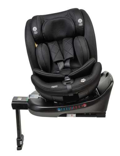 כיסא בטיחות ובוסטר מסתובב TRIVO 360º מלידה ועד גיל 8 בתקן i-Size עם ריפוד מנדף זיעה - שחור