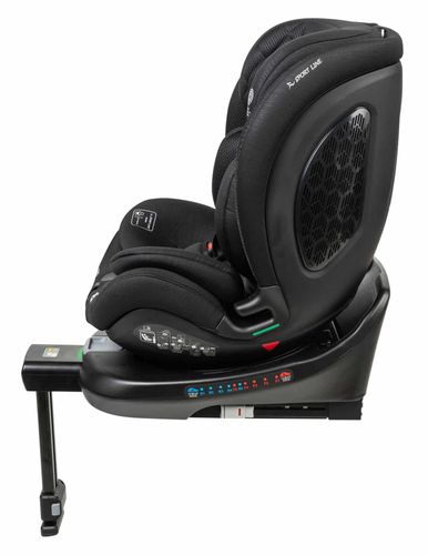 כיסא בטיחות ובוסטר מסתובב TRIVO 360º מלידה ועד גיל 8 בתקן i-Size עם ריפוד מנדף זיעה - שחור