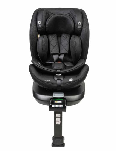 כיסא בטיחות ובוסטר מסתובב TRIVO 360º מלידה ועד גיל 8 בתקן i-Size עם ריפוד מנדף זיעה - שחור