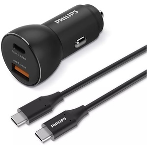 מטען לרכב מטען לרכב שתי יציאות PHILIPS DLP2521C/00 USB/TYPC יציאות 5V 2.4 C018