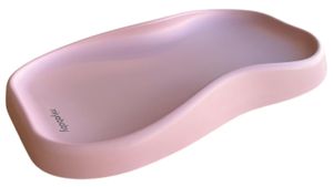 משטח החתלה מעוגל דוחה נוזלים עשוי ספוג רך עם התאמת טמפרטורה - ורוד