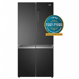 מקרר 4 דלתות זכוכית שחורה 665 ליטר כשרות מהדרין Haier האייר דגם 7100