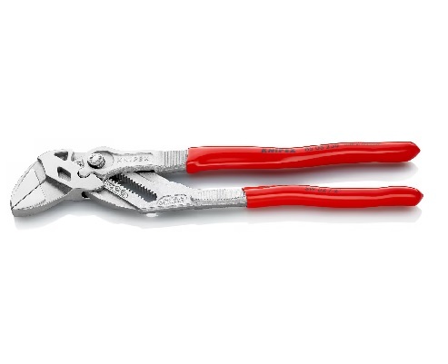 פלייר מתכוונן KNIPEX 86 03 250 עם ידיות אדומות ולסתות כרום מקבילות באורך 250 מ