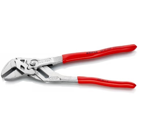 פלייר מתכוונן KNIPEX 86 03 250 עם ידיות אדומות ולסתות כרום מקבילות באורך 250 מ