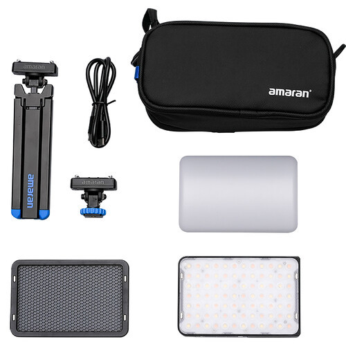 קיט תאורה ליוצרי תוכן AMARAN Ace 25x Bi-Color LED Light Panel All-in-One Creator Kit (Charcoal)