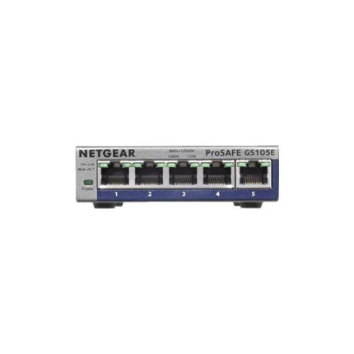 מתג Netgear GS105E — 5-Port Gigabit Ethernet Plus Switch