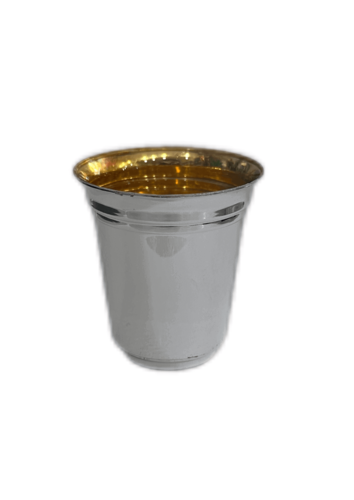 24 יחידות כוסות 20Z בצבע כסף פנים זהב 