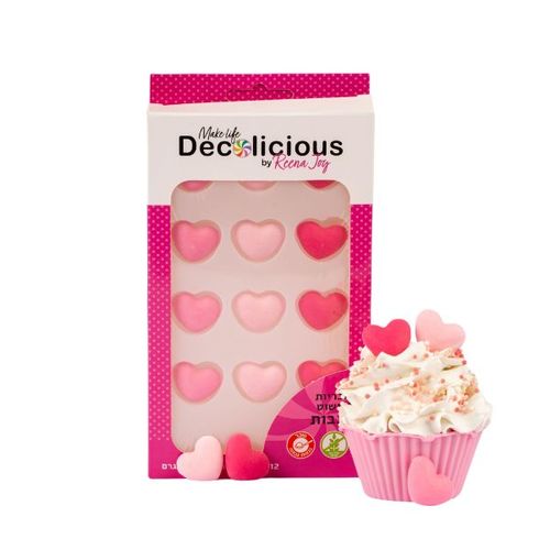 קישוטים אכילים לבבות Decolicious