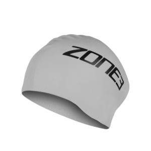 כובע שחייה לשיער ארוך מסיליקון ZONE3 SILICONE LONG HAIR SWIM CAP אפור אלסטי וגמיש לבריכה ולים