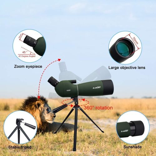 טלסקופ מקצועי לצפיה למרחקים SV28 Spotting Scopes 25-75x70mm