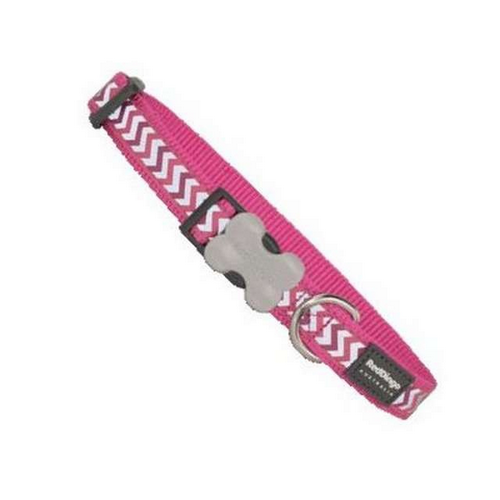 רד דינגו RedDingo לכלב קולר סמול בצבע וורוד זוהר עם פטרן זיגזאג S