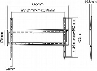 מתקן תלייה דק צמוד קיר לטלוויזיה EAZO E600F