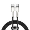 כבל טעינה מהיר 1 מטר BASEUS Type-C to Type-C 100W, צבע שחור, שנה אחריות יבואן רשמי 