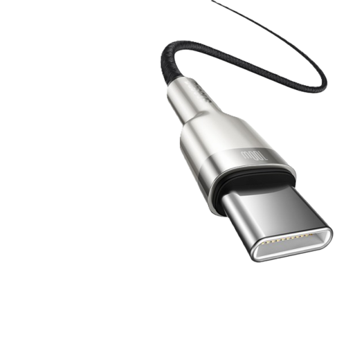כבל טעינה מהיר 1 מטר BASEUS Type-C to Type-C 100W, צבע שחור, שנה אחריות יבואן רשמי 