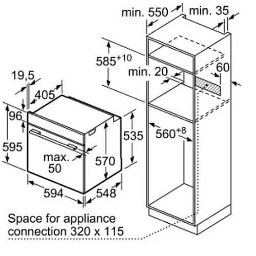 תנור בנוי BOSCH HBG537EB3Y 