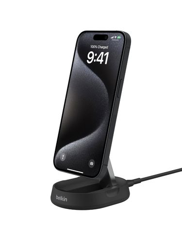 מעמד טעינה אלחוטי כולל מטען קיר Belkin BoostCharge Pro WIA008-VFBK צבע שחור