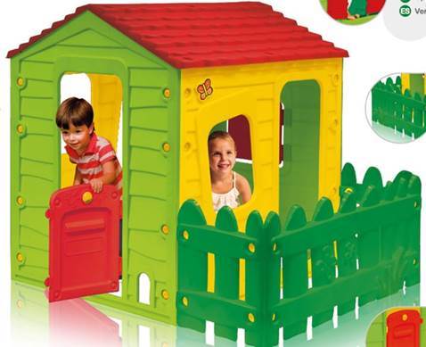 בית שעשוע עם חצר - בית עשוי פלסטיק עם גדר מיוחד לילדים! - תמונה 2