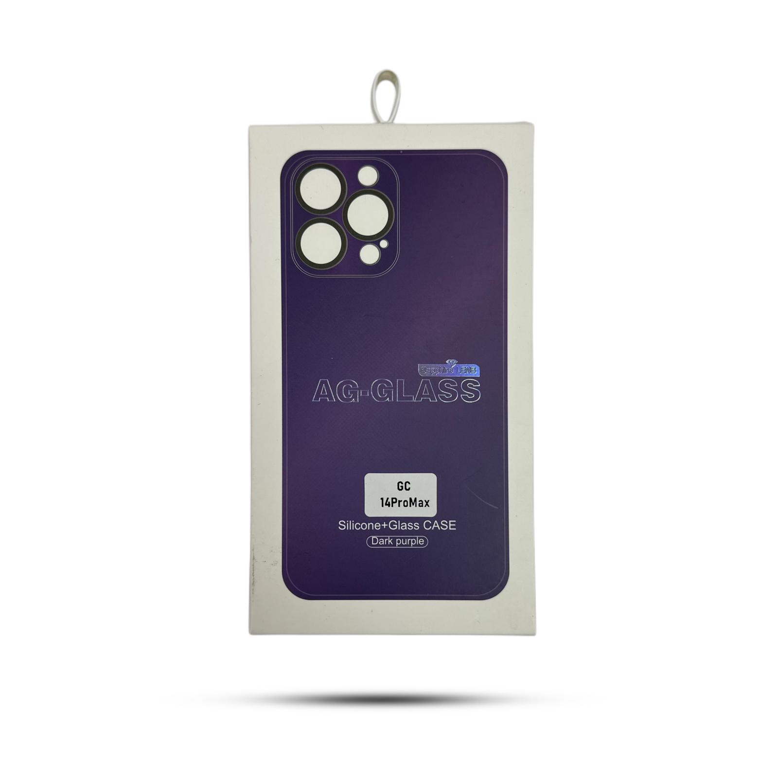 Silicone + Glass Case For iPhone 14 Pro Max 6.7 Purple