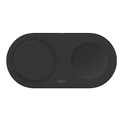 משטח טעינה אלחוטית מגנטית 2 ב- 1 עם Qi2 15W Belkin BoostCharge Pro WIZ021VFBK צבע שחור