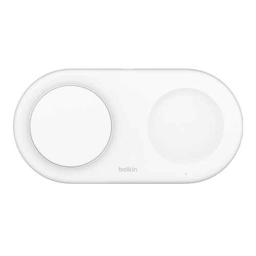 משטח טעינה אלחוטית מגנטית 2 ב- 1 עם Qi2 15W Belkin BoostCharge Pro WIZ021VFWH צבע לבן