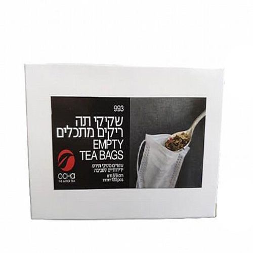 שקיקי תה ריקים מתכלים (רשת) עשוי סיבי תירס – 100 יח'