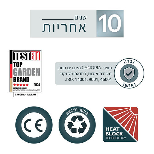 גזיבו לגינה MARTINIQUE אפור כהה 3x3.6