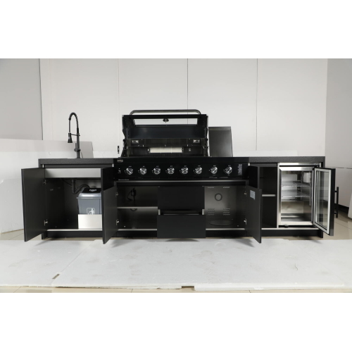 מטבח חוץ גוסטו אלומיניום – GUSTO Collection 6 +Sink + Fridge
