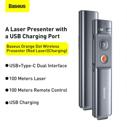 שלט מצגות + מצביע לייזר Baseus Orange Dot Wireless Presenter